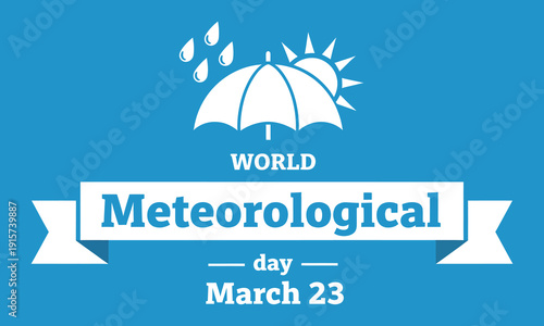 World meteorological day with umbrella and sun