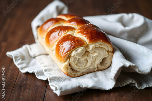 Vegan Finnish pulla cardamom bread braid on linen