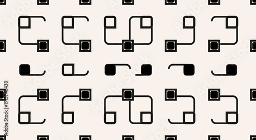 Geometric patterns and shapes in a repeating design on a neutral background viewed from directly above