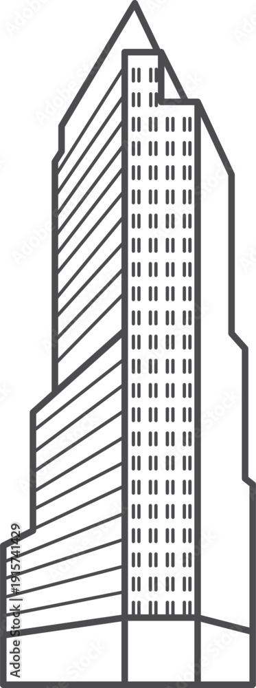 Fototapeta premium Skyscraper line icon. City logo. Urban sign