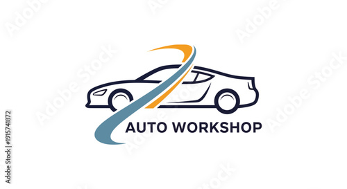 Car Auto Workshop Logo Design Illustration.