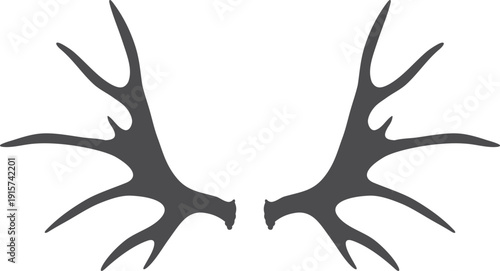 Moose antlers black icon. Woodland animal horns