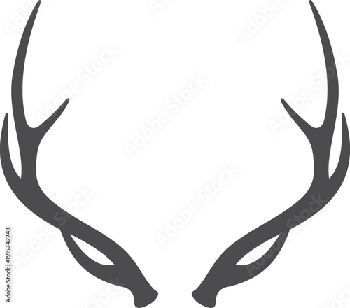 Beast horns. Wild deer antlers black silhouette