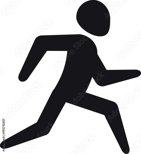 Run away black icon. Fast sport figure