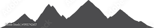 Mountain range black icon. Rock panorama silhouette