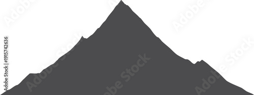 Rock peak black silhouette. High mountain icon
