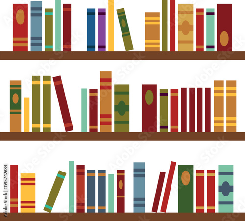 Bookshelves color icon. Library knowledge. Literature education