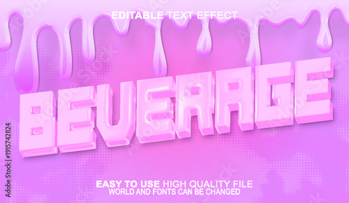  Beverage Drink Refreshment Juice Soda Vector Fully Editable Smart Object Text Effect