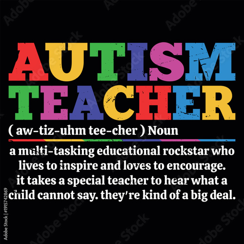 Teacher Lover Funny Autism Awareness T-shirt Design