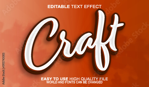  Craft Handmade Art Creative Skill Vector Fully Editable Smart Object Text Effect