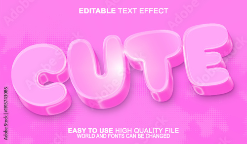  Cute Adorable Sweet Charming Playful Vector Fully Editable Smart Object Text Effect