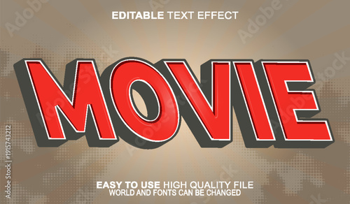  Movie Film Cinema Blockbuster Screen Vector Fully Editable Smart Object Text Effect