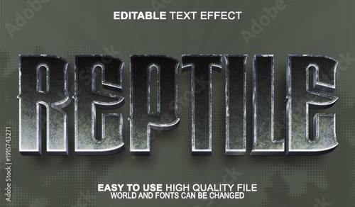  Reptile Lizard Snake Crocodile Scaly Vector Fully Editable Smart Object Text Effect