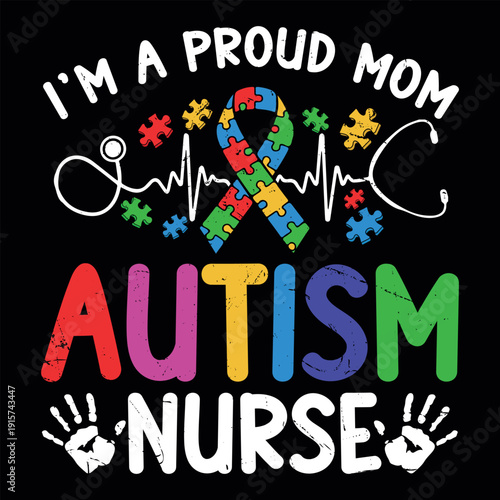 Nurse Lover Funny Autism Awareness T-shirt Design