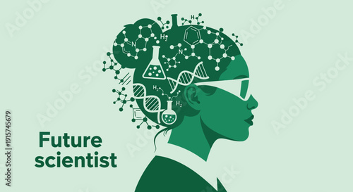 Inspiring young scientist with innovative ideas and molecular structures