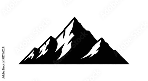 Mountain peaks illustration showcasing rugged landscape and majestic scenery from a distant viewpoint