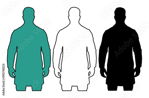 Three silhouettes of a person in different colors representing diversity and individuality