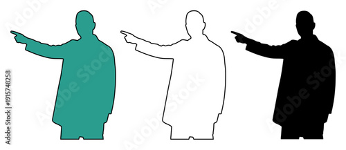 Wallpaper Mural Man in suit pointing with index finger, presented as silhouette and graphic outline Torontodigital.ca