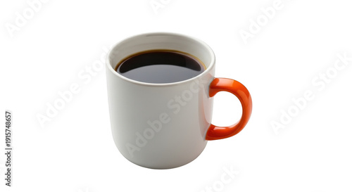 Wallpaper Mural A cozy mug filled with steaming black coffee and an orange handle Torontodigital.ca