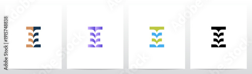 Abstract Open Book Pages Stripes Letter Initial Logo Design I