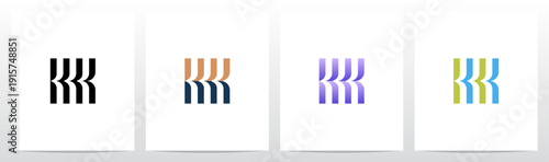 Abstract Open Book Pages Stripes Letter Initial Logo Design K