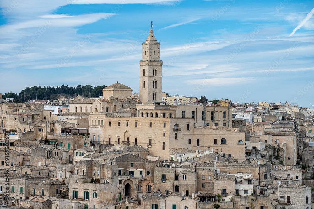 Obraz premium Matera – a city carved into the rock. The historic part of Matera, Italy.