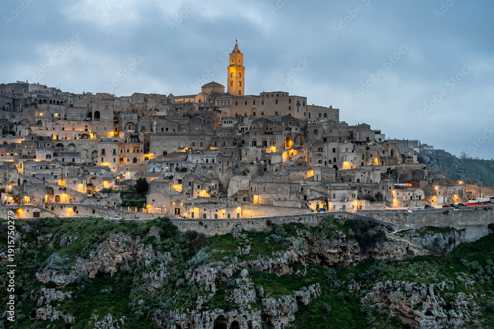 Fototapeta premium Matera – a city carved into the rock. The historic part of Matera, Italy.