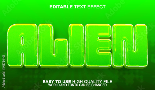  Alien UFO Space Cosmic Vector Fully Editable Smart Object Text Effect