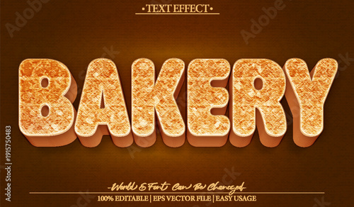  Bakery Bread Pastry Cake Sweet Vector Fully Editable Smart Object Text Effect