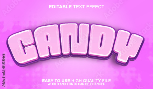  Candy Sweet Sugar Dessert Treat Delicious Vector Fully Editable Smart Object Text Effect