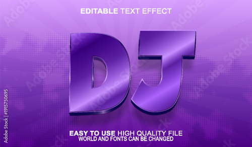  DJ Music Mix Beat Party Vector Fully Editable Smart Object Text Effect