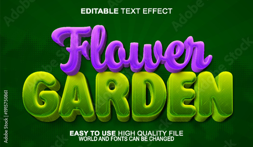  Flower Garden Bloom Blossom Nature Vector Fully Editable Smart Object Text Effect