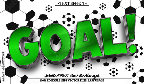  Football Goal Score Sports Vector Fully Editable Smart Object Text Effect
