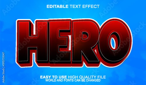  Hero Brave Courageous Champion Warrior Vector Fully Editable Smart Object Text Effect
