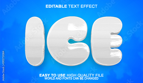  Ice Cold Frost Snow Winter Vector Fully Editable Smart Object Text Effect