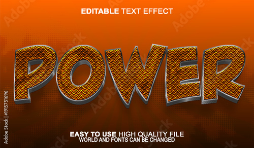  Power Strength Energy Force Vector Fully Editable Smart Object Text Effect