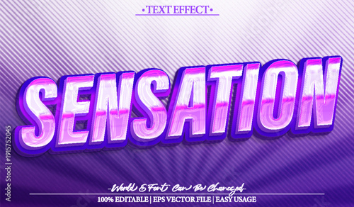  Sensation Thrill Excitement Hype Vector Fully Editable Smart Object Text Effect