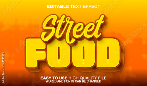  Street Food Tasty Delicious Snack Vector Fully Editable Smart Object Text Effect