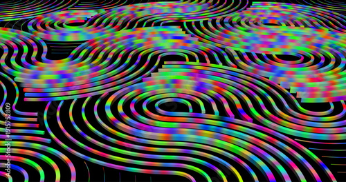 Abstract Colorful 3D Multimedia and Social Media Icon Set