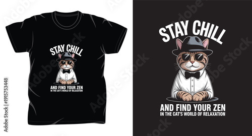 cat graphic vector art t-shirt print template