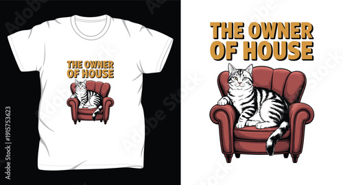 cat graphic vector art t-shirt print template