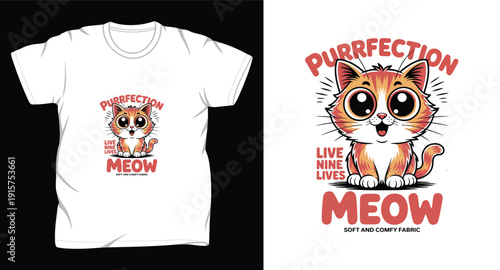 cat graphic vector art t-shirt print template