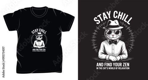 cat graphic vector art t-shirt design print template