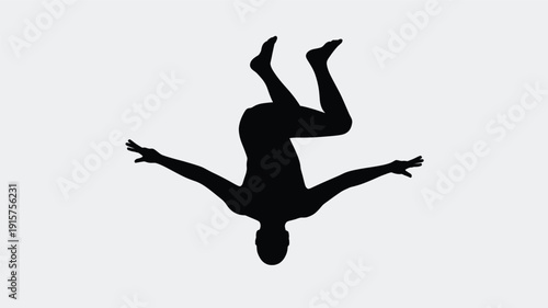 Dynamic silhouette of a person performing a breakdancing move
