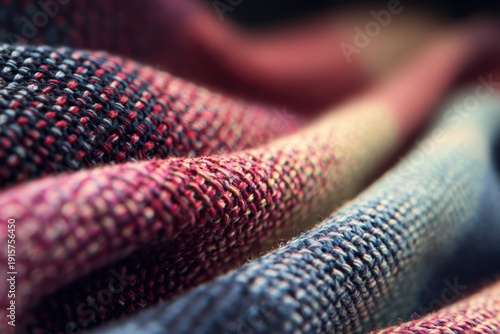 Macro Close-Up of Colorful Textile Weave on Retail Display