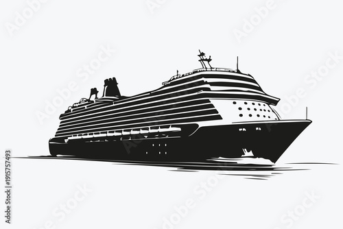 Cruise ship sketch illustration vector