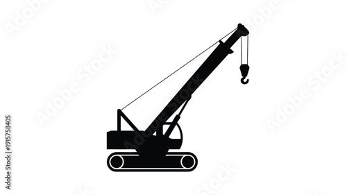Heavy duty crane with hook and pulley system