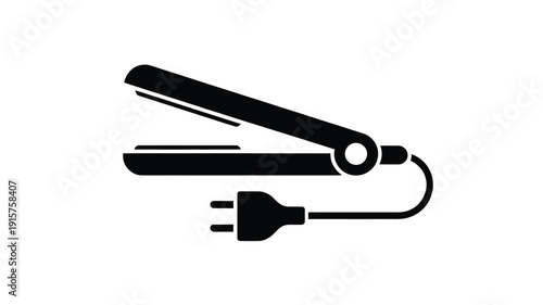 Hair straightener with plug icon