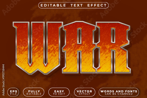 War Battle Army Soldier Combat Victory Vector Fully Editable Smart Object Text Effect