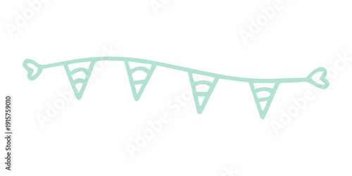 hand drawn party flags